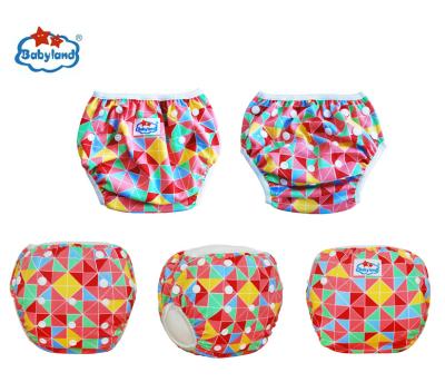 China Babyland Printed Reusable Swimming Adjustable Diaper Cloth Swim Panty For Baby for sale