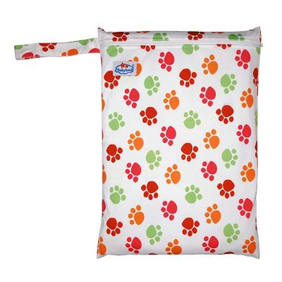 China Multifunctional Digital Printed Printing Wet Diaper Bag PUL Polyester PUL Sack Waterproof Bag For Diaper for sale