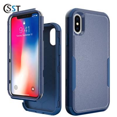 China High quality high quality 3 pc+tpu pc+tpu phone case in 1 cell phone accessories for iphone X/XS for sale