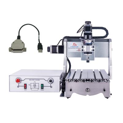 China USB 500W 4 Axis CNC Router 3020 Mini Wood Engraving PCB Milling Cutting Machine Building Material Stores With Auto Knife Checking Tool for sale