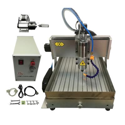 China Building Material Shops USB CNC 6040 Z-VFD 2.2KW 4 Axis CNC Router Machine with Water Tank for sale