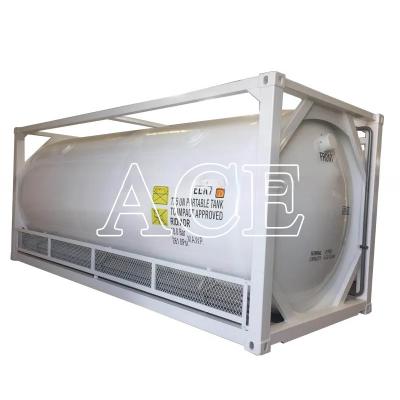 China 20 Ton Capacity 20ft Long Transport Container ASME Standard UN T75 ISO Cryogenic LNG Tank for Customizable and Transport for sale