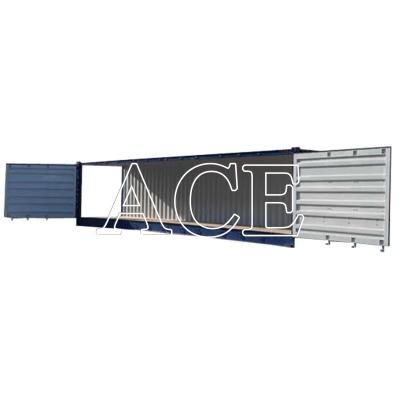 China 40ft 40 HQ offene Seitentür Container mit einer Seite Vollöffnung Innenabmessungen l x W x H mm 12031 x 2288 x 2547 mm zu verkaufen