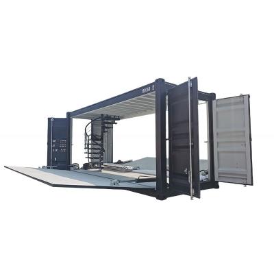 China Professional Customized Side Opening 20ft Shipping Container Coffee Shop Fast Food Shop with Ladder and Top Security Rail for sale