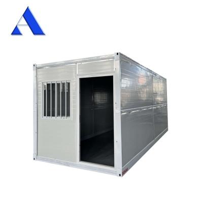 China Fast Install Foldable Collapsible 20ft 6m Flat Rack Storage Container House with Sandwich Panel for sale