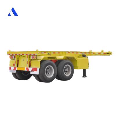 China Customized Container Chassis 2 Axle Skeleton Semi Trailer for 20ft Shipping Container Transportation for sale