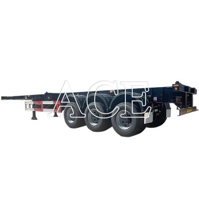 China Truck Trailer 40ft Steel Shipping Container Semi Trailer 3 Axles Skeleton Frame Transportation Chassis for Cargo Loading for sale