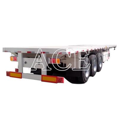 China Twist Locks 4 Sets/12 Sets 3 Axles Heavy Duty Steel Shipping Container Flatbed Frame Semi Trailers for Transportation for sale