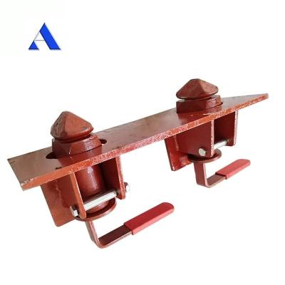 China Semi Trailer Double Container Trailer Twistlock Twist Lock Front Pin Lock Trailer Parts Red and Black for sale