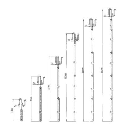 China Container Lashing Equipment Operating Rod Aluminum Twist Lock Telescopic Tube Sample Provided with Lashing Bar for sale