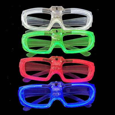 China Decoration Sight Flashing Led Glow Fancy Popular Heart Red Blue White Green Glasses For Party Wedding Activty for sale