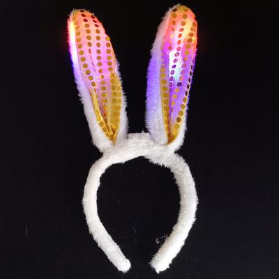 China Fabric With Flashing Led Easter Light 17 Cm LED Bunny Ears For Party for sale