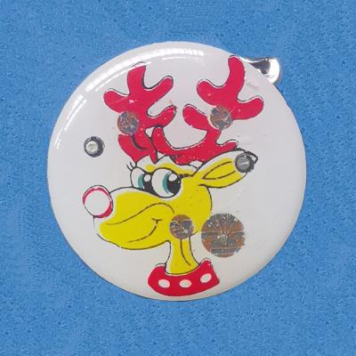 China Decoration Reindeer Snowflake Santa Claus Christmas Flashing Led Pin For Christmas for sale