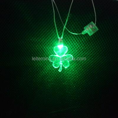 China PLASTIC St Patricks Day led shamrock flasher necklace for sale