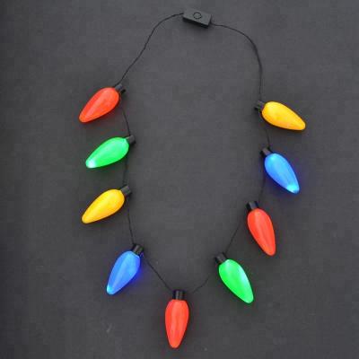 China Jumbo Christmas Decoration Classic Party Necklace Flashing Bulb Christmas Led Necklace For Party for sale