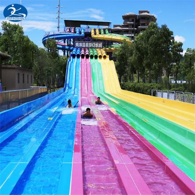 China Fiberglass Multi Lanes Combination Extra Long Slide Curved Slide Playground Slides for sale