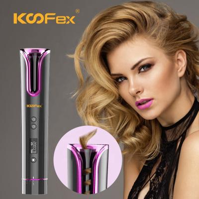 China Hot Styler Auto Travel Hair Curler Magic Automatic Hair Curler USB Charging LCD Display Cordless Automatic Hair Curler for sale