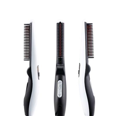 China Salon New Production Electric Foldable Beard Hair Straightener For Men Hair Comb Straightening Customs for sale