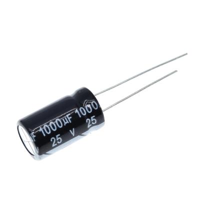 China 100 Pcs 1000UF25V Automotive Electrolytic Capacitor 1000UF/25V 1000UF 25V 10x17mm for sale