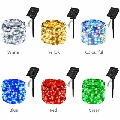 China Solar Light Outdoor Waterproof Garden Cooper Garland String Lights Christmas Party Wire LED Fairy Lamp Decoration for sale