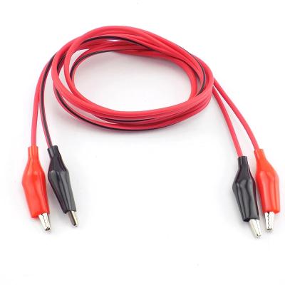 China Electrical Dual Wires Crocodile Testing Clips Electronic Instrument DIY Clips Red Black Electric Roach Jumper Wire for sale