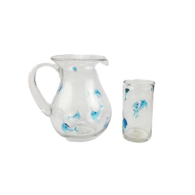 China Minimalist factory wholesale ocean wine jug high quality glass for cheap price for sale