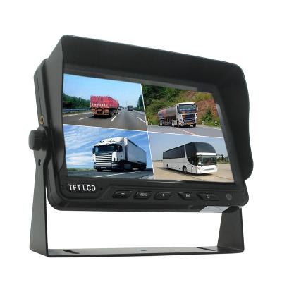 China Shock Resistant 7 Inch 4CH AHD Auto Truck Vehicle Parking Monitor Reverse Rear View Monitor for sale