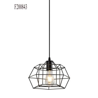 China Luxury Hanging Black Pendant Light Cage Lamp Modern Design Pendant Lamp For Dining Room for sale