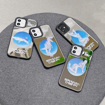 China Metal Wind Makeup Shockproof Mirror Printed Phone Case For Iphone 11 Pro Max Girl 12 Mirror Phone Case For 11 13 Mini for sale