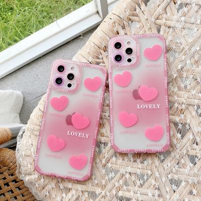 China Anti-fall Gradient Love Heart Phone Case For Iphone11 Lens Protective Shockproof Cover, Phone Case Love for sale