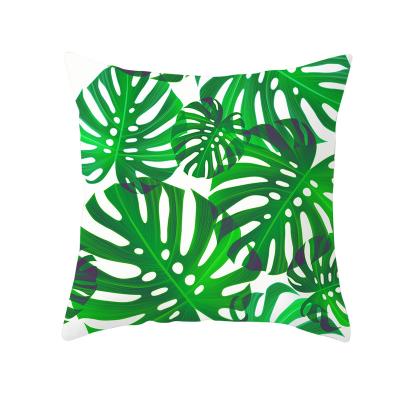 China Leaf Cactus Monstera Cushion Cover Polyester Air Permeable Tropical Tiles Sofa Home Decor Pillowcase for sale