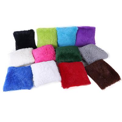 China New Non-Toxic Hot Selling Home Room Furry Tile Furry Crate Blanket Pillow Case Plush Cushion Bed Home Room Sofa Decor for sale