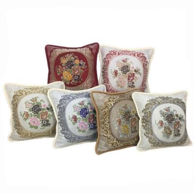 China Home Decor Cushion Cover 48*48cm Flower Embroidery Pillow Luxury Home Decorative Shape for sale