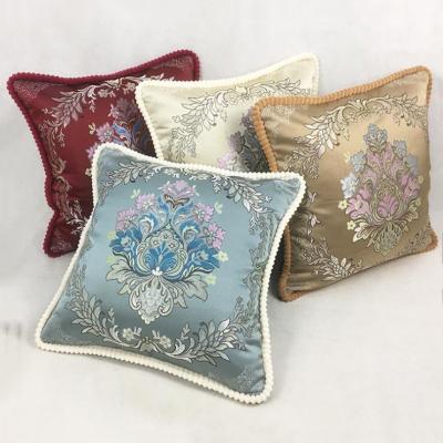 China European Style Home Jacquard Elegant Floral Decorative Throw Pillow Cover Cushion Covers for Sofa Throw Pillow Covers for sale