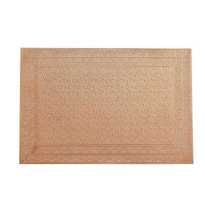 China Sustainable Nordic Rectangular Western Style Table Mat Waterproof Non-Slip PVC Hollow Table Mat for sale