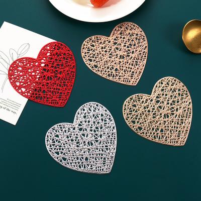 China 2022 New PVC10CM Transitional Coaster Valentine's Day Spot Table Decoration Place Mat Style Coasters for sale