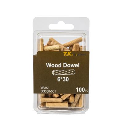 China Industrial Hot Selling 6*30 100pcs Flat Wood Dowel Wooden Sticks for sale