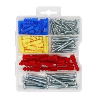 China Deluxe In Stock Nylon Anchor Set For Solid Wall Pan Head Screws Tapping Screw Anchor Box for sale