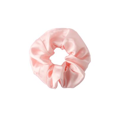 China European and American Style Wholesale Hair Scrunchies Pink 100% Custom Logo Mulberry Silk Hair Scrunchies For Women for sale