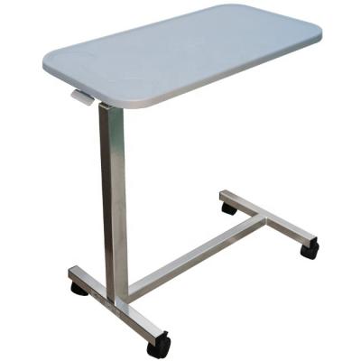 China JM0603 Gas Spring Adjustable Gas-Spring Overbed Adjustable Table with Plastic Top for Hospital and Home for sale