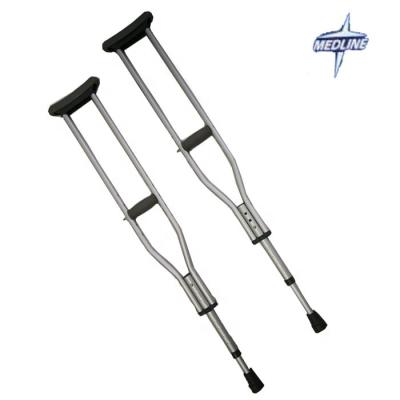 China Adjustable Telescopic Underarm Foam Elbow Aluminum Axillary Crutch Telescopic Axillary Crutch For Older OEM Medline for sale