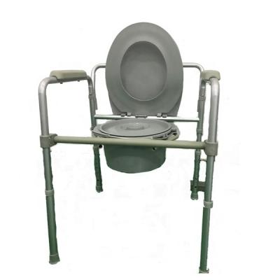 China JM0501 Commode Chair Bedside Folding Commode Chair Set Steel Toilet Chair with Bedpan for Elderly for sale