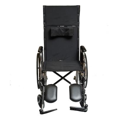 China High Quality W70 Reclining Backrest High Back Reclining Manual Wheelchair With Detachable Elevation Legrest With Plastic Handrim for sale