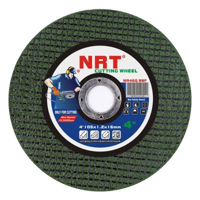 China Double NEAR REAL TIME Ferrous Metal 4Inch 105x1.2x16 Net Green Ultrathin Cutting Disc For Metal And Stainless Steel for sale