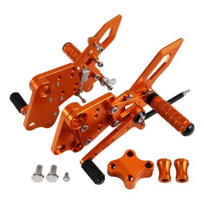 China 6061-T6 Aluminum & Stainless Bolts CNC Rearset Adjustable Footpegs Rear Sets For KTM DUKE 125 200 250 390 2018 2019 2020 for sale