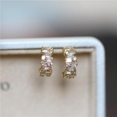 China FASHIONABLE Women Fashion Design Jewelry 14K Gold Plated Zircon s925 Earrings for sale