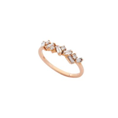 China Vintage Silver Pinky Ring Rose Gold Plated Cluster Ring Elegant Rings for sale