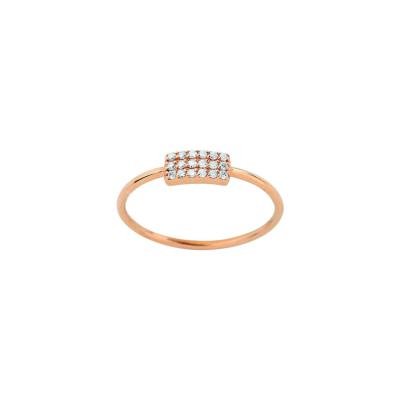 China Vintage CZ Rectangle Stacking Ring Small Stone Rings Silver Cute Tiny Rings for sale