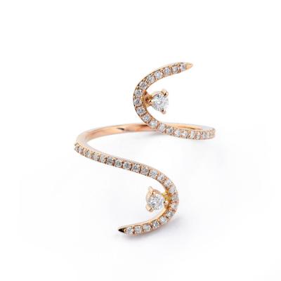 China Modern Jewelry Vintage Rose Gold Plated Ring Minimalist Silver Open Rings All Day for sale