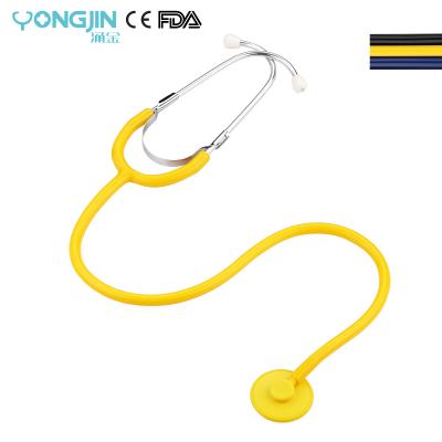 China YJ S5214-YL Heart Pulse/Sounds Cheap Colored Medical Diagnostic Yellow Plastic Single Head Disposable Stethoscope for sale